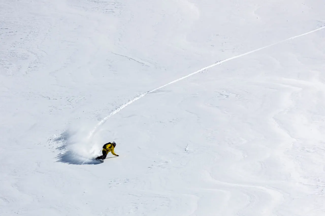 Skiing the flanks of the Copahue volcano